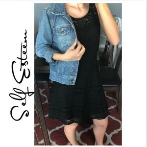 WOMENS Black Crochet Dress